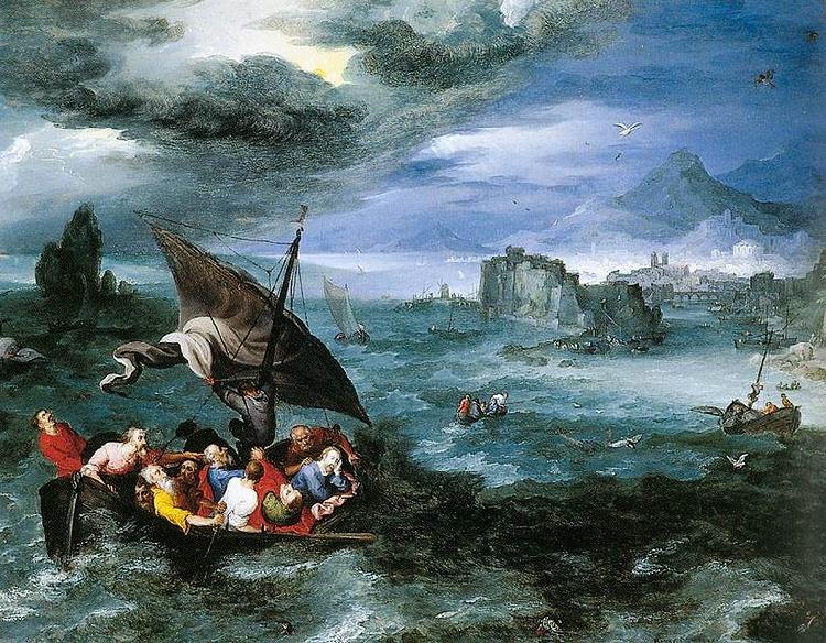 Pieter Brueghel the Younger Christ in the Storm on the Sea of Galilee Norge oil painting art